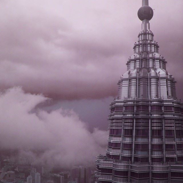The view from the world's highest twin towers, Kuala Lumpur, Malaysia....