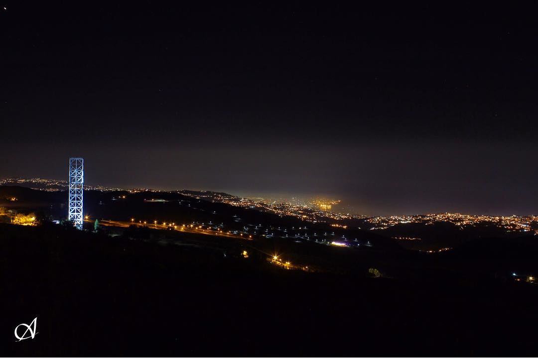 The view nightshot  longexposure  longexposure_shots  cities  lights ... (Qanat Bakish, Mont-Liban, Lebanon)