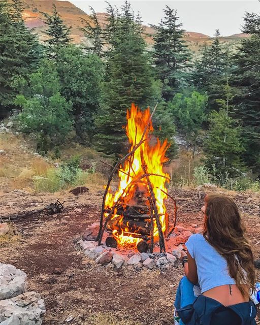 The warmth of a campfire fills the heart ♥️🔥 (Cedar Reserve Tannourine)