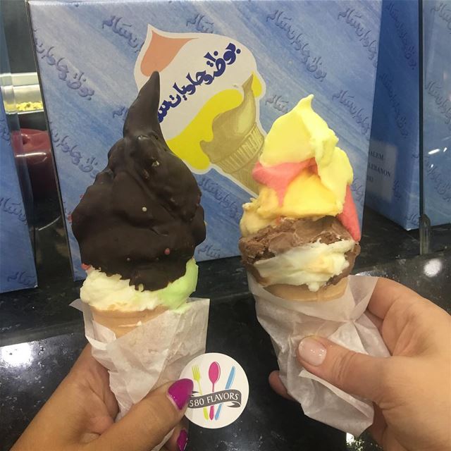 These delicious icecream 🍦 cones never hurt in this season 😍😍 Icecream... (Bouza Salem - Kousba)