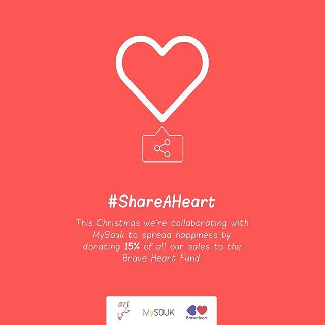This ‪‎Christmas‬, we're collaborating with @mysouk to share our hearts by donating 15% of all our sales on our MySouk.com store to the Brave Heart Fund. 