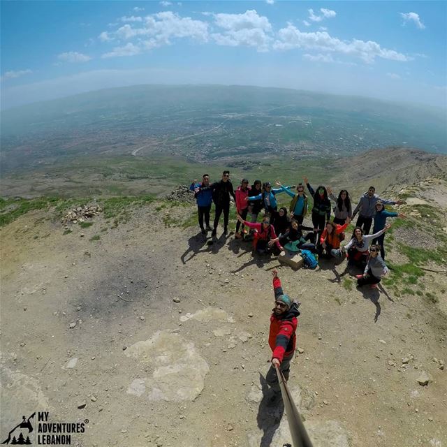 This is how we do it 🗻🚶🙌 (Bekaa valley behind us) myadventureslebanon...