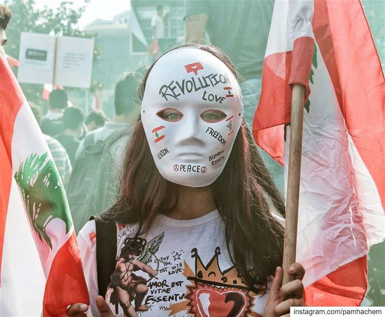 This is OUR  REVOLUTION 🇱🇧We are ONE! We want our rights, we fight for... (Beirut, Lebanon)