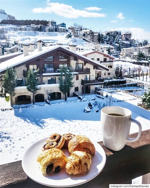 This may not be Switzerland but it certainly feels like it! 🥐 ☕ Good... (Faraya, Mont-Liban, Lebanon)