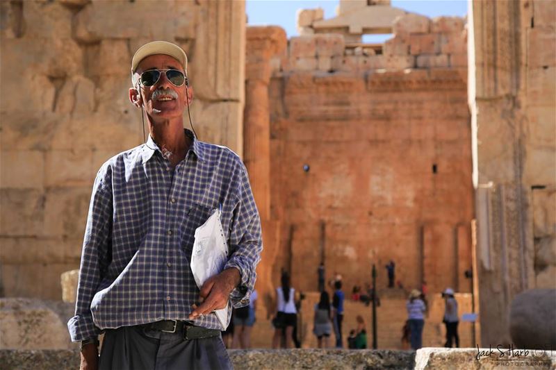 This tour guide provides assistance, information and culture, history and... (Baalbek , Roman Temple , Lebanon)