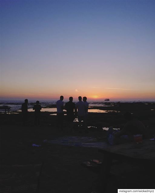 Those spring nights 🌅  lebanon  batroun  mediterraneansea  coast  sunset ... (Colonel Beach Bar)