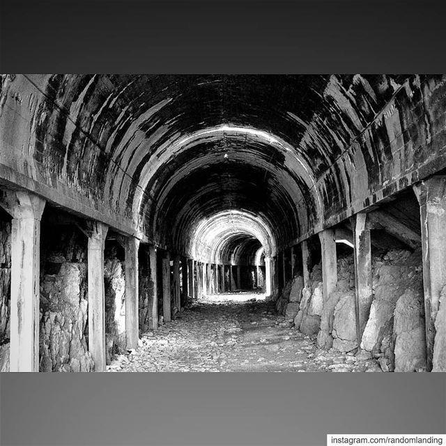 Through the tunnel!  tunnel  train  blackandwhitephotography  Lebanon ... (Dahr El Baïdar, Mont-Liban, Lebanon)