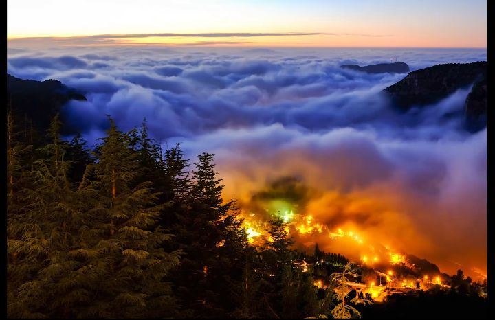 Timelapse of a Cloud inversion embracing the valley of Tannourine ☁️📷⛰.... (Châtîne, Liban-Nord, Lebanon)