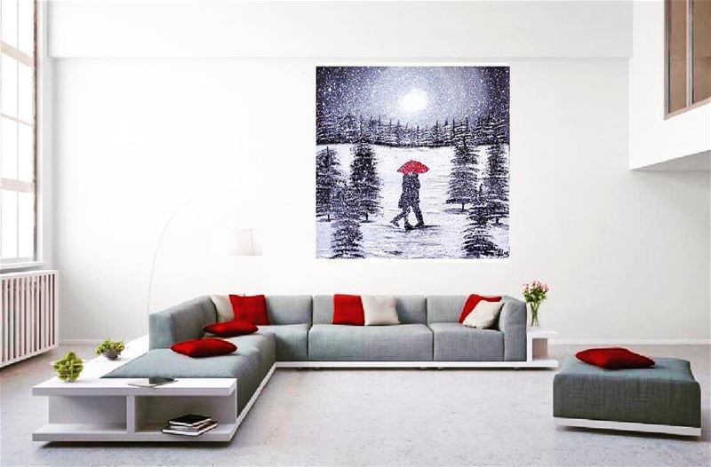 Title:"Snow on its Way”❄️❤️❄️When the idea becomes reality.oil/acrylic...