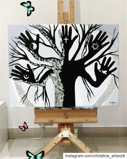 Title :The Tree of Diversity 💚Size: 60cmx80cmMedium: mixed media,...