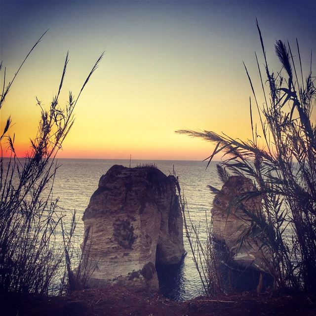 Today's sunset ❤️  sunset  beirut  love  lebanon  lebanonspotlights ... (Raouché)
