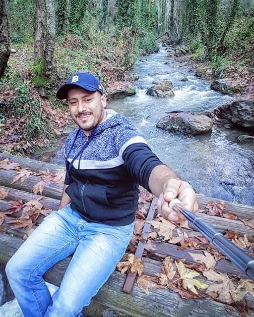  today  sunday  hiking  river  winter  bridge  selfie  smile  qadishav... (وادي قاديشا المقدس)