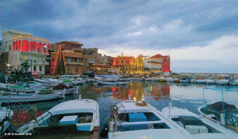  today  tyre  port  christmas  time  sea  boats  winter  reflection ... (Tyre, Lebanon)
