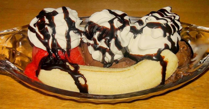 Tonight's treat: Banana split  TripoliLB  Tripoli  Banana  Split ... (Pain d'Or)