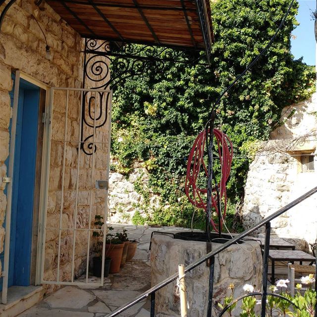 Traditional house with the well (beer)in the backyard.  well  watersupply ... (Ad Dibbiyah, Mont-Liban, Lebanon)