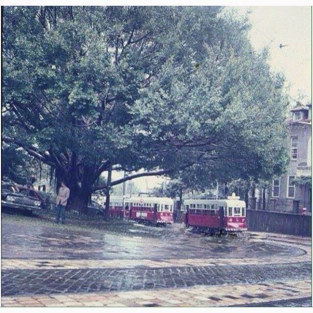 TramwayBeirut Near AUB Medical Gate In 1963 .