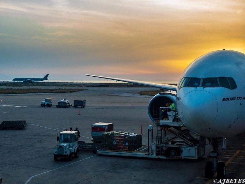 Traveling at sunset.   vacationisover  vacation  travel  travelgram ... (Beirut–Rafic Hariri International Airport)