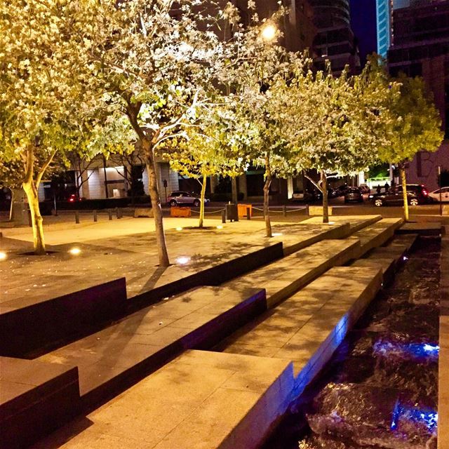 Trees and water canal!  Starco  square  trees  water  beirut  lebanon ... (Beirut, Lebanon)