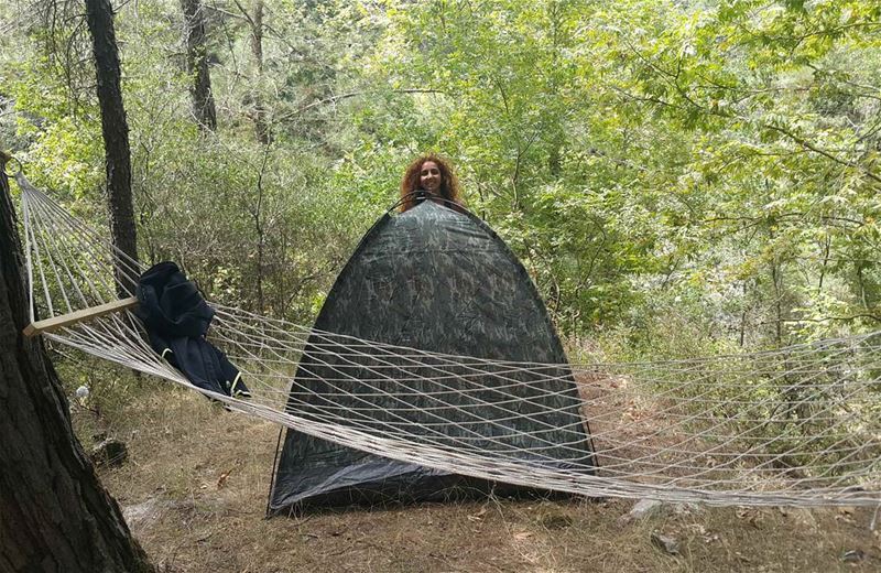 True happiness is nature, a river, a tent, a hammock and your beloved 😄😄�