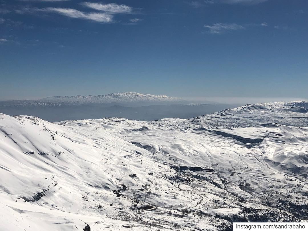 Two mountains competing 🏔🏔......... lebanon  lebanon_hdr ... (Faraya Mzaar Ski Resort)