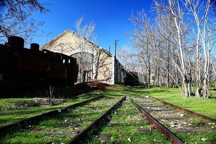 Two paths converging into one 🛤  photo  love  memories  photography ... (Riyaq, Béqaa, Lebanon)