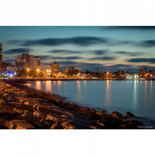  tyre  lebanon  beach  goldenhour  night  coast  sea  clouds  rocks  blue ...