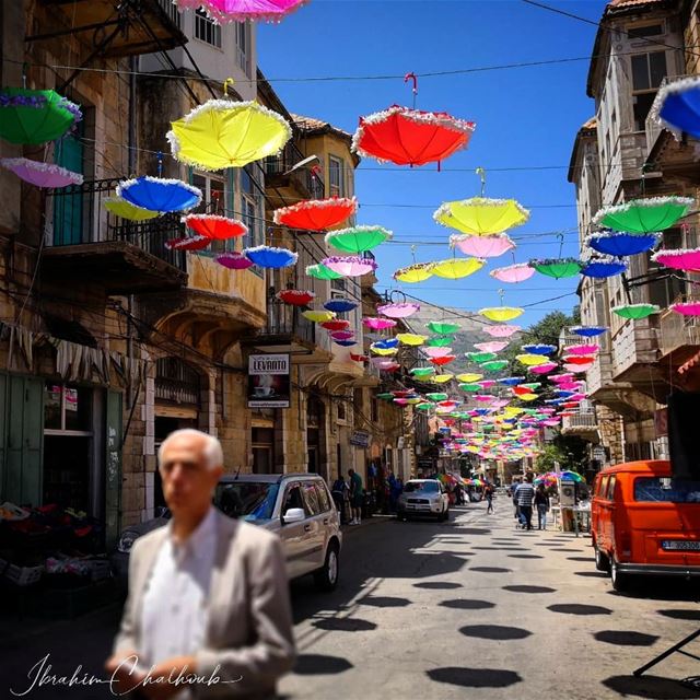 Umbrellas of the mountain -  ichalhoub in Hasroun north  Lebanon shooting...