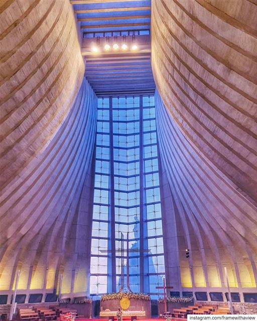 Underrated architecture and capturing the Virgin Mary through the glass... (Lebanon)