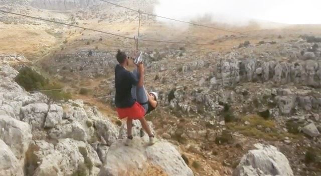 🙃 uʍop ǝpᴉsdn  lebanon  mountains  zipline  fog  nature  skyporn  skyline... (Ehden, Lebanon)