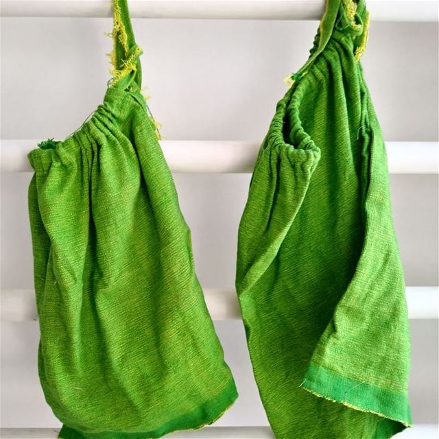 Veggie produce bags made of recovered textile from an abandoned sewing...