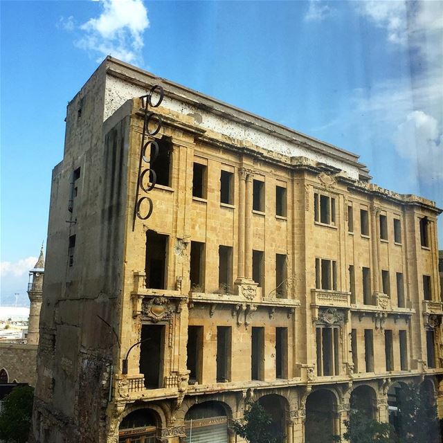  Vintage  Beirut , 26 years after the end of the  war some  buildings seem...