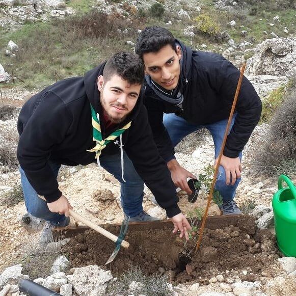  Volunteers participated in the  areforestation activity at the Qehmez...