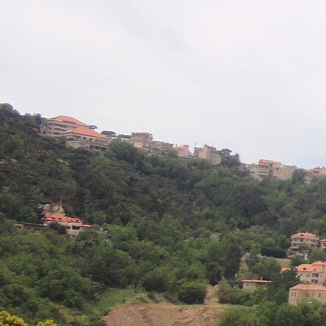 Vu de ain el sindiané village verdure beautifulnature discoverlebanon discoverlebanonsnature redbricks forestdhourshweir dhourchoueir