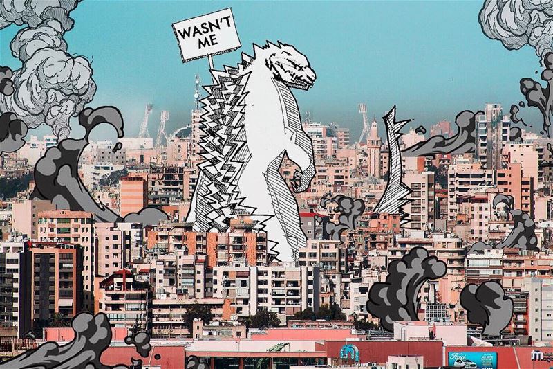 - W a s n ‘ t M e -( Repost : @elmaalouf )... godzilla  art_help ... (Beirut, Lebanon)