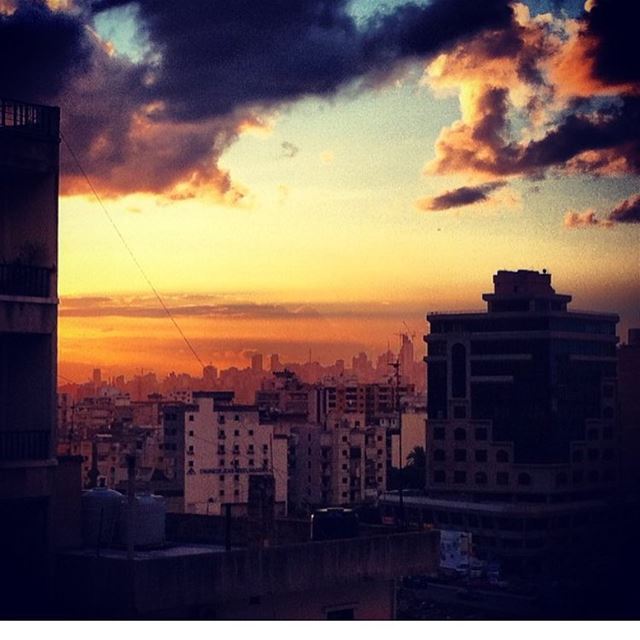 Warm skies in the winter cold.•••••••••••••••••• winter  lebanon ... (Hazmieh)