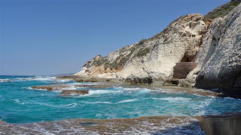 Water, cliffs and hiking...  whatelse? summer  beach  wanderlust ... (Naqoura)