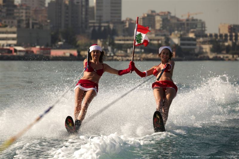 Water Skiing in Jounieh Bay For Christmas