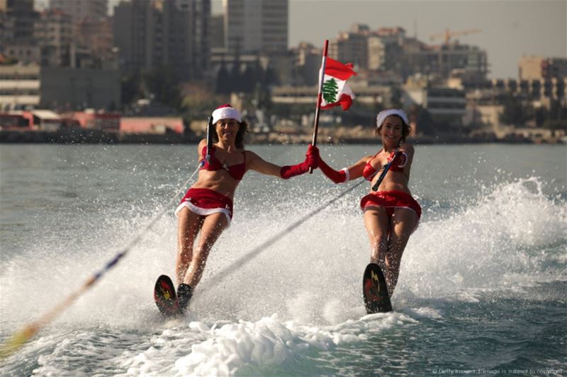 Water Skiing in Jounieh Bay For Christmas
