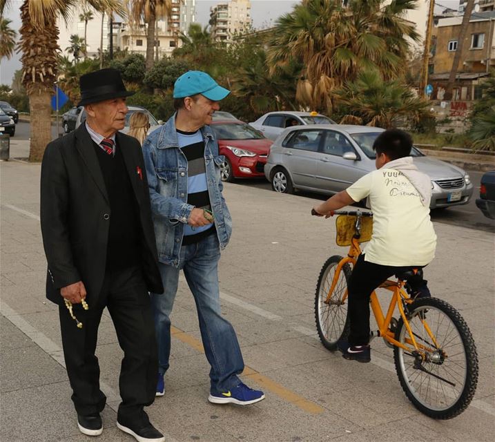 We were kids once! Taking a walk in Corniche is always fun. It is a... (Beirut, Lebanon)