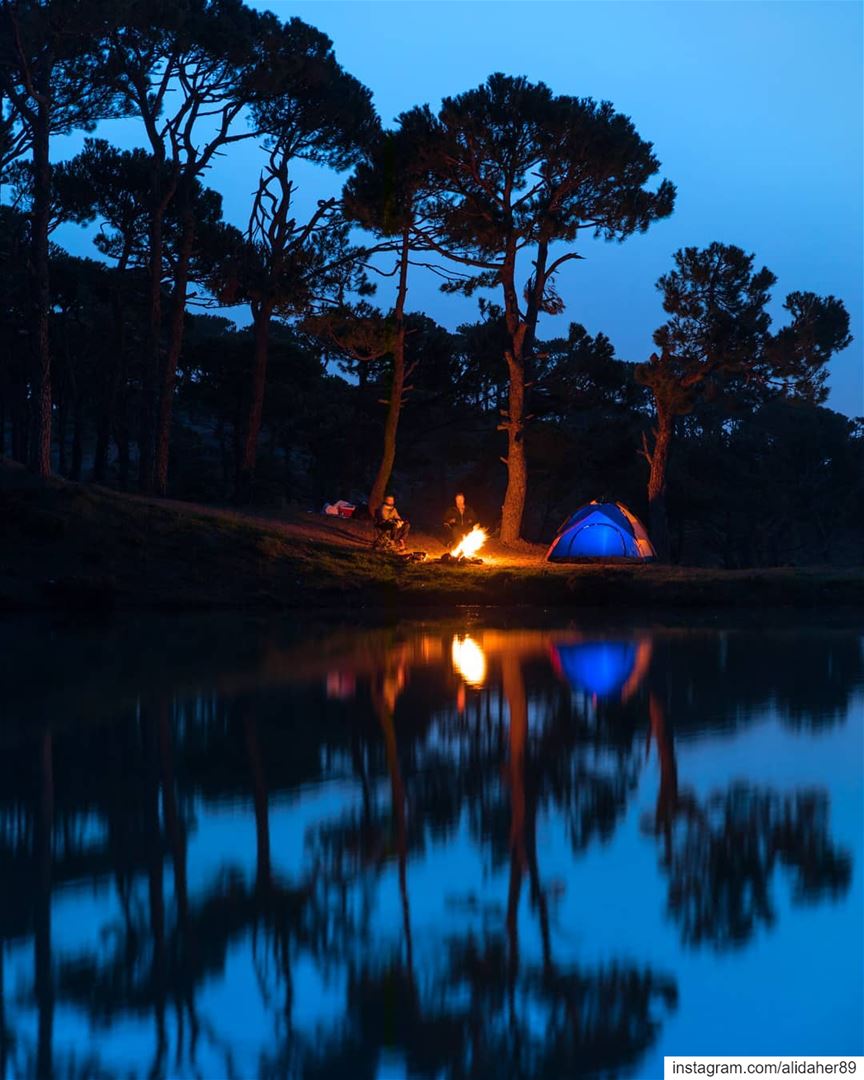 Weekend getaway ⛺💫...... Camping reflection landscape... (Falougha, Mont-Liban, Lebanon)