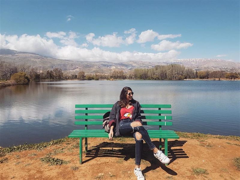 Welcoming back the sun! ☀️💛. nature  lake  spring  roadtrip  lebanon ... (Taanayel- Bekaa)