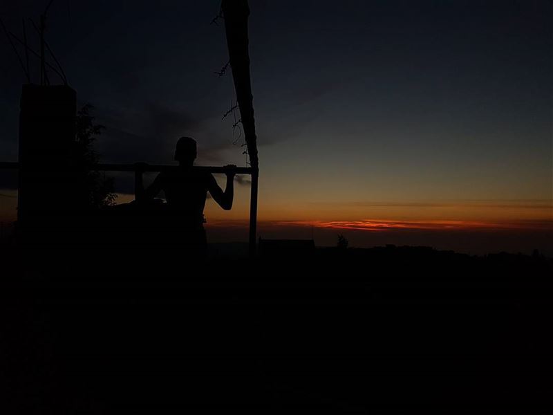 Well that's a hard way to watch a sunset 🌅🌅🕗🙄🙃💪✌.... Lebanon ...