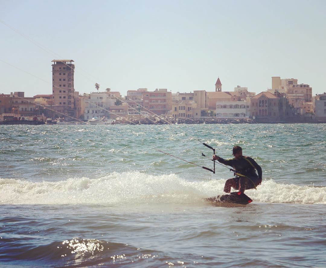 What a day at Tyr's beautiful beach  lebanonkiteboarding  lebanon  tyr ... (Tyre, Lebanon)