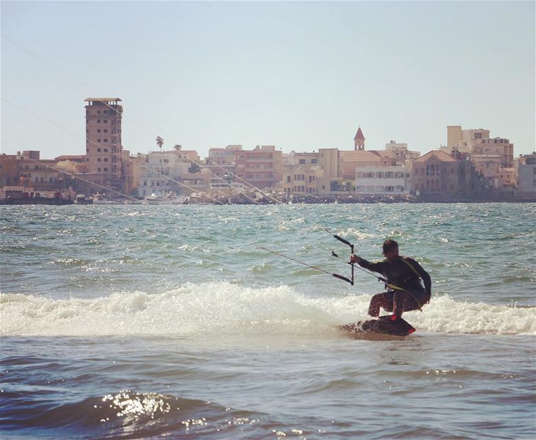 What a day at Tyr's beautiful beach  lebanonkiteboarding  lebanon  tyr ... (Tyre, Lebanon)