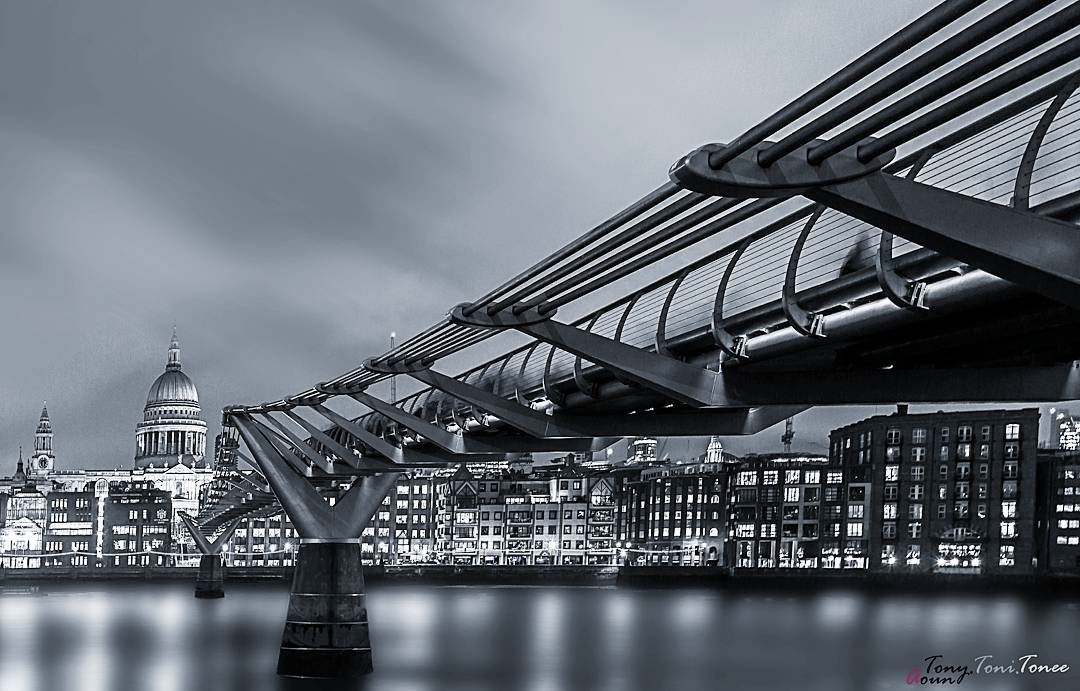 "What I like about black and white photographs is that they are more like... (Millennium Bridge, London)