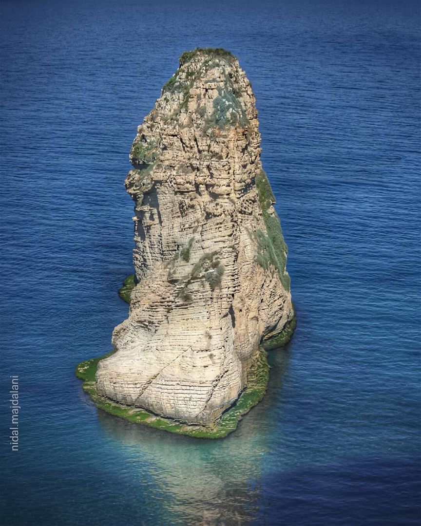 When even the Pigeon Rock blooms with different shades of green in the... (Raouche Rock , Beirut , Lebanon)