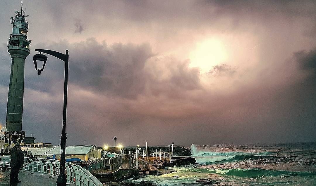 When Nature becomes Wild and intensely Beautiful..⛈🌩⚡🌊 thunder lights... (Beirut, Lebanon)