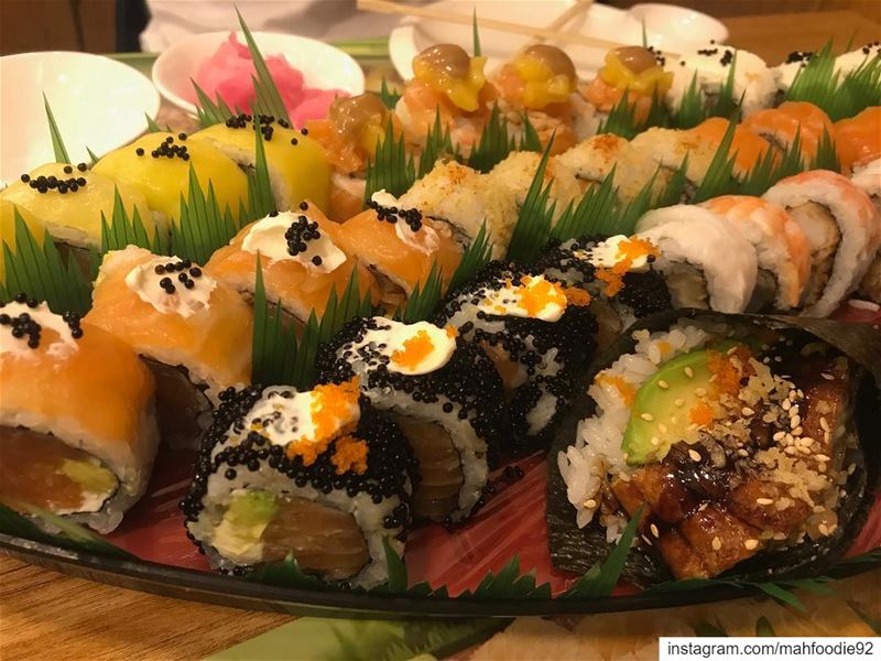 When sushi is life 🥰!!! My boat .. my love 😍!! ... maki  sushi ... (Beirut, Lebanon)