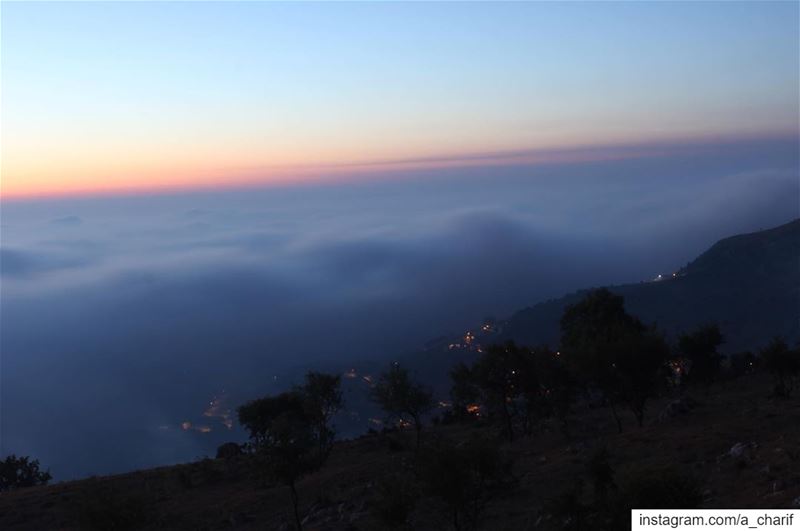 When the villages are covered by the clouds and you are standing above.... (Jezzîne, Al Janub, Lebanon)