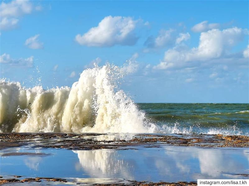 When the waves touch the clouds ✨....... savage  natureperfection ... (JOUNIEH - Lebanon)